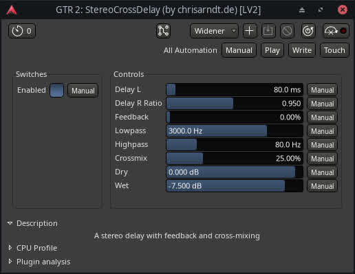 Stereo Cross Delay